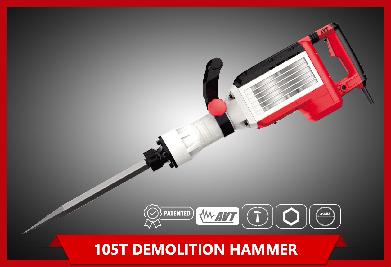 105t heavy duty demolition hammer with anti vibration tech