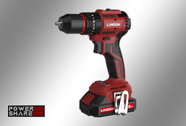 LN D20S Cordless Drill, 21V Brushless Motor, 21+1 Torque Settings, 3/8