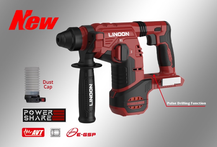 LN 225 SDS Vibration Control Shocks Tile Pulse 3 Modes Rotary Hammer Drill With Gyro-sensor