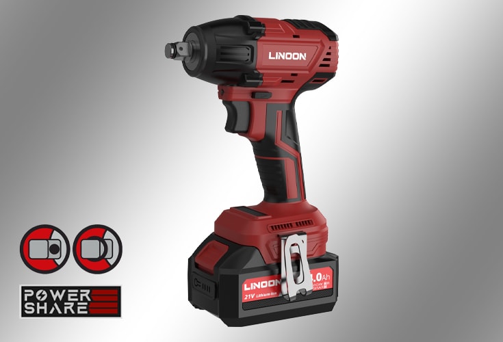LN BW35 Cordless Impact Wrench 350N.m(260Ft-lbs) Battery Impact Gun 1/2 Inch High Torque Power Impact Wrench