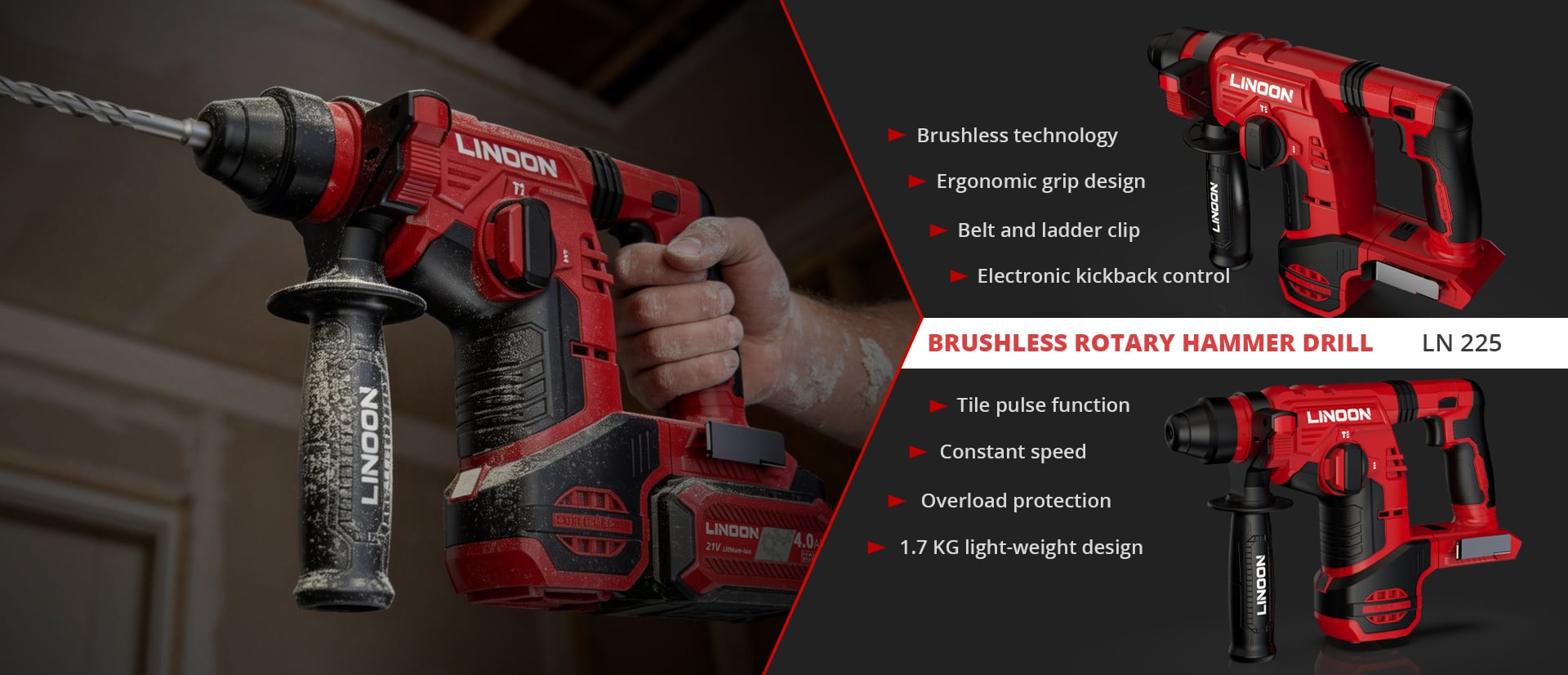 18V light-weight SDS rotary hammer drill