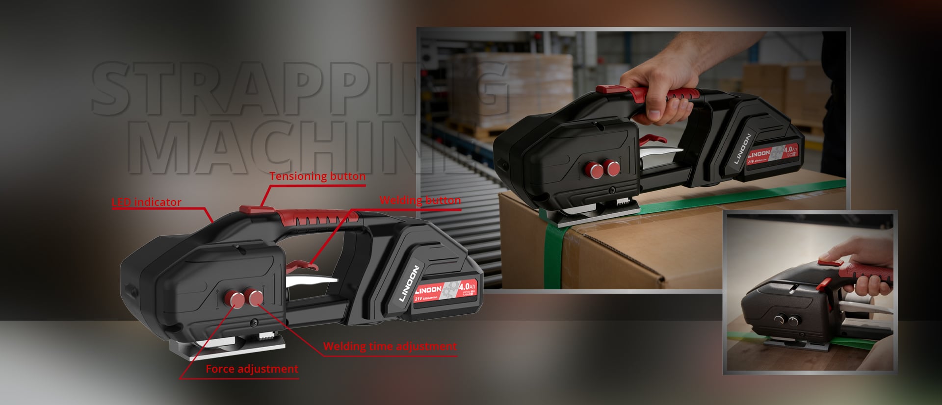 cordless strapping baler strapping tool