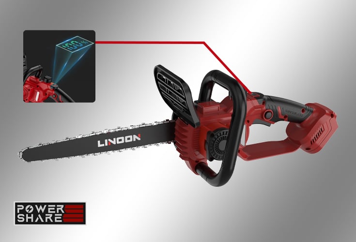LN S12 Electric Chainsaw Cordless, 12 Inch Battery Chainsaw with Brushless Motor and Quiet Superior Cutting Power