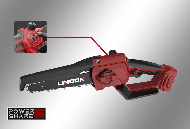 LN S8 20V Cordless Chainsaw, 8-Inch Electric Chain Saw , Tool-Free Chain Tension for Tree Trimming, Branch Cutting & Yard Work